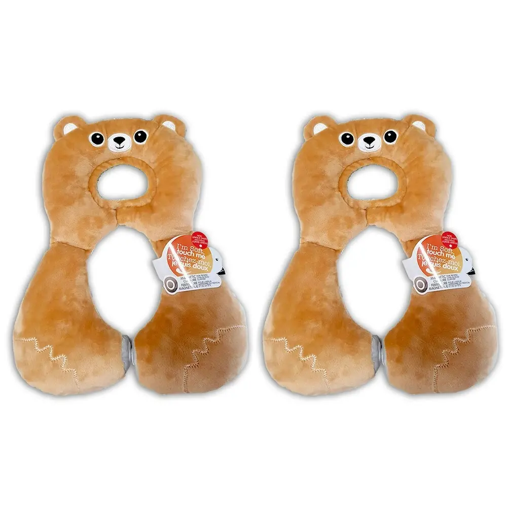 2x Benbat Total Support Headrest Head/Neck Rest Travel Baby 1-4y Car Pillow Bear