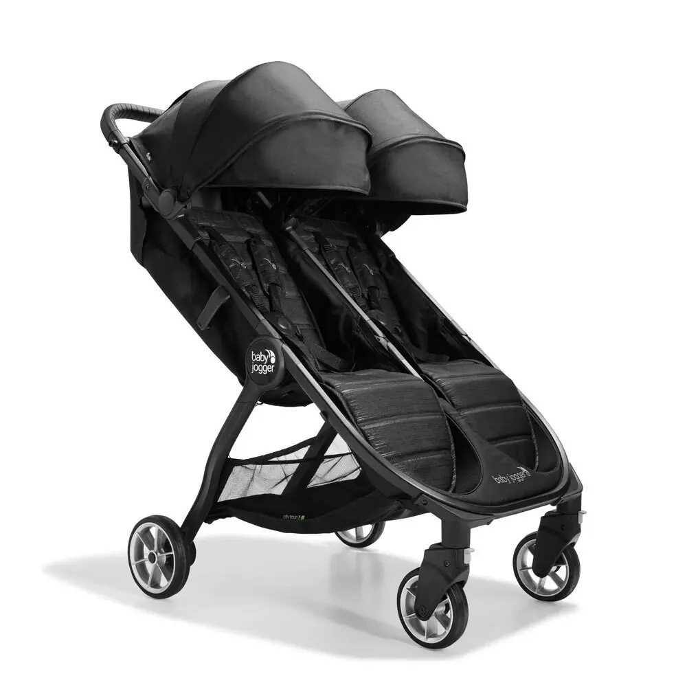 Baby Jogger City Tour 2 Double Pitch Baby Compact Travel Stroller/Pram Black