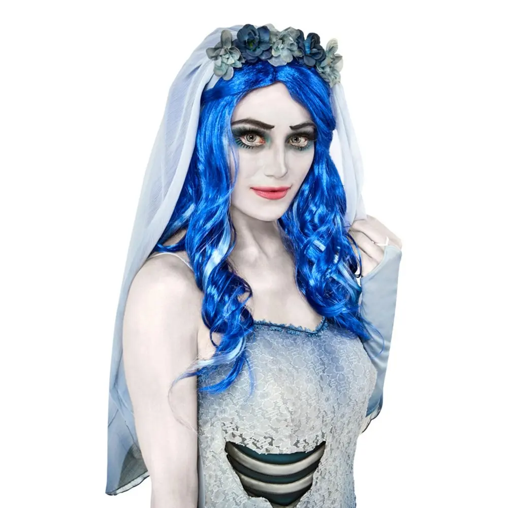 Corpse Bride Emily Wig Fake Hair Adult/Girls Halloween Costume Party Accessory