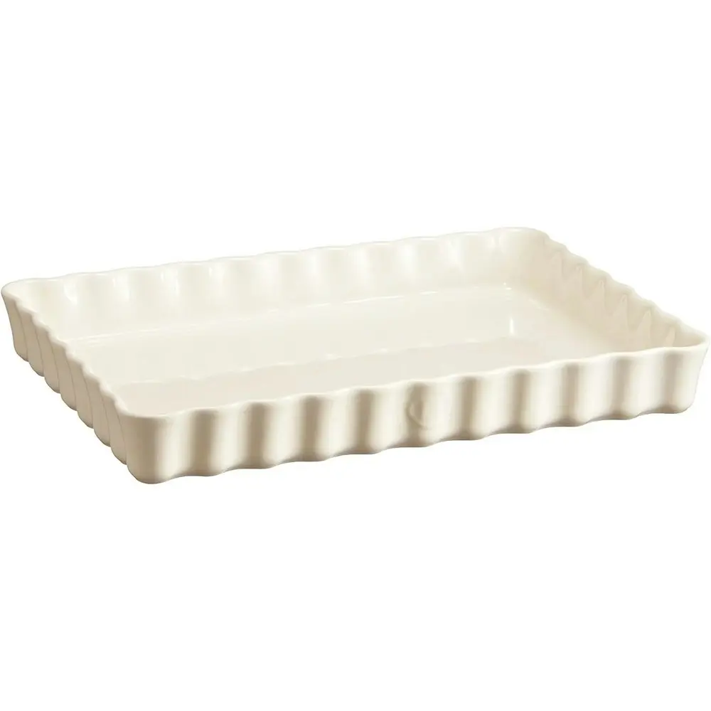 Emile Henry 34cm Ceramic Deep Tart Baking Dish Rectangle Dessert Mould Clay