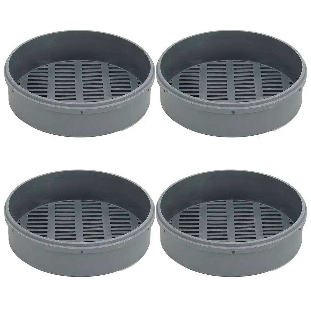 4x Kuvings Silicone 19cm Food Steamer Kitchen Prep/Cooking Rack Round Grey