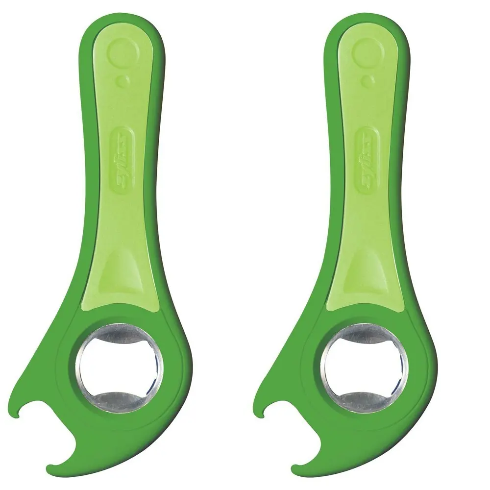 2x Zyliss 5-Way Ergonomic Kitchen 15cm Bottle Can Opener Manual Handheld Green