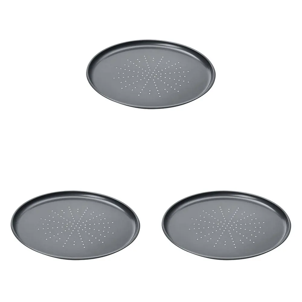 3PK Wiltshire Easybake Round Oven/Dishwasher Safe Pizza Pan Crisper 31x1.5cm