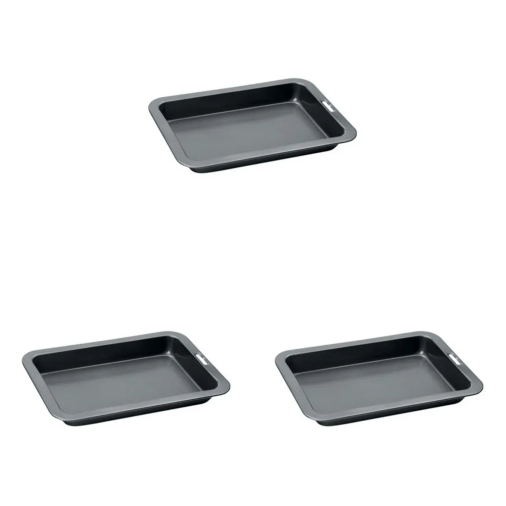 3PK Wiltshire Easybake Rectangular Slice/Brownies Baking Pan Oven Safe Tin