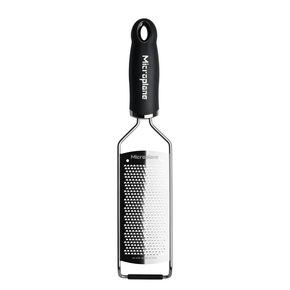 Microplane Gourmet Fine Grater Stainless Steel Lemon/Lime Orange Zester Black