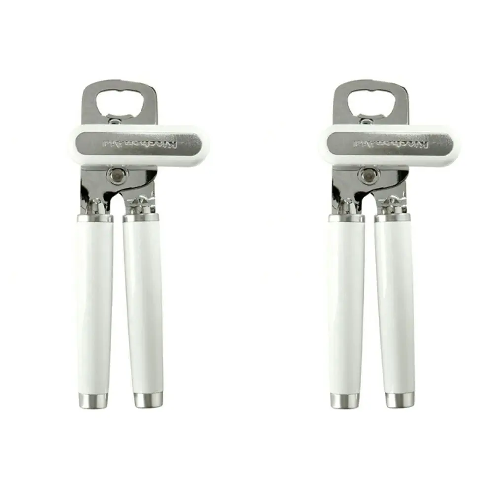 2x KitchenAid Stainless Steel Lid Can Opener Bottle Cap Remover 21x9cm White