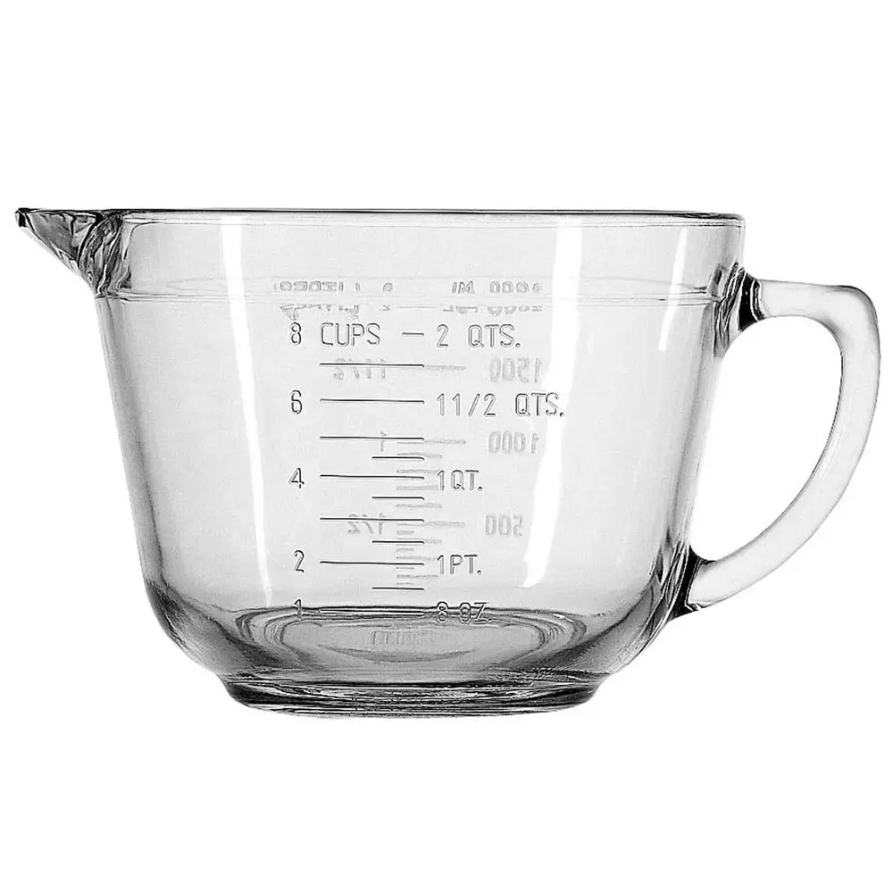 Anchor Hocking 2L/8-Cup Glass Batter Bowl Kitchen Baking Measuring Jug Clear