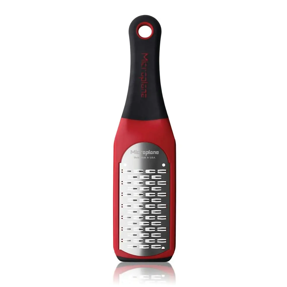 Microplane Artisan Medium Ribbon Grater Stainless Steel Lemon/Lime Zester Red