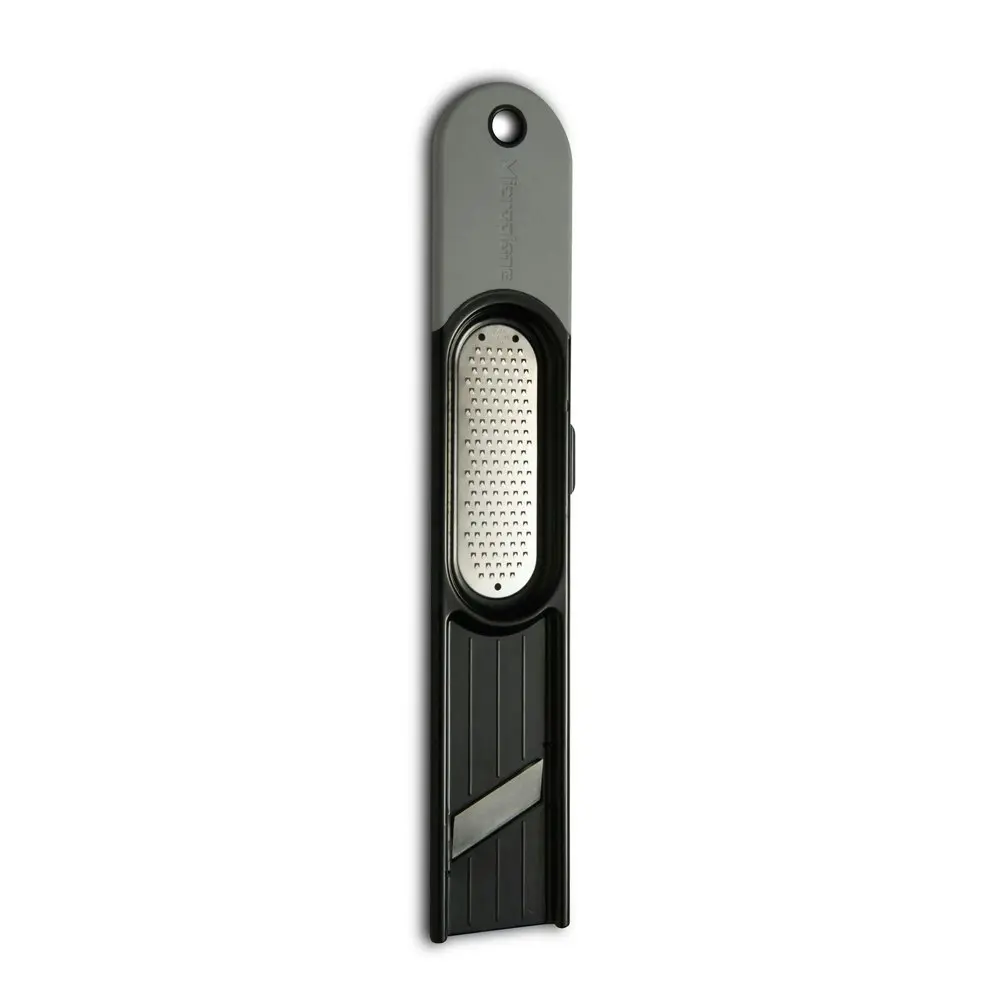 Microplane 3-in-1 Stainless Steel Ginger Grater Kitchen Slicer Utensil Black