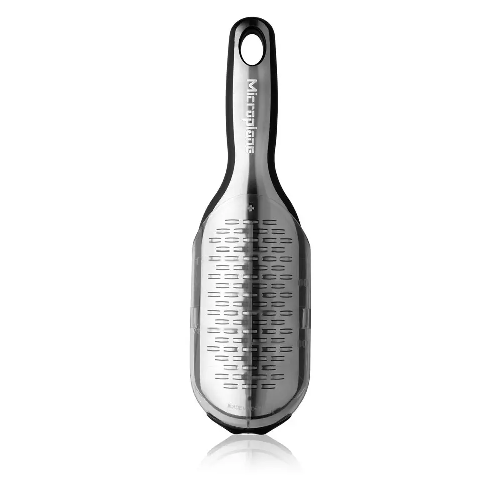 Microplane Elite Medium Ribbon Grater Stainless Steel w/ 250ml Catcher Black