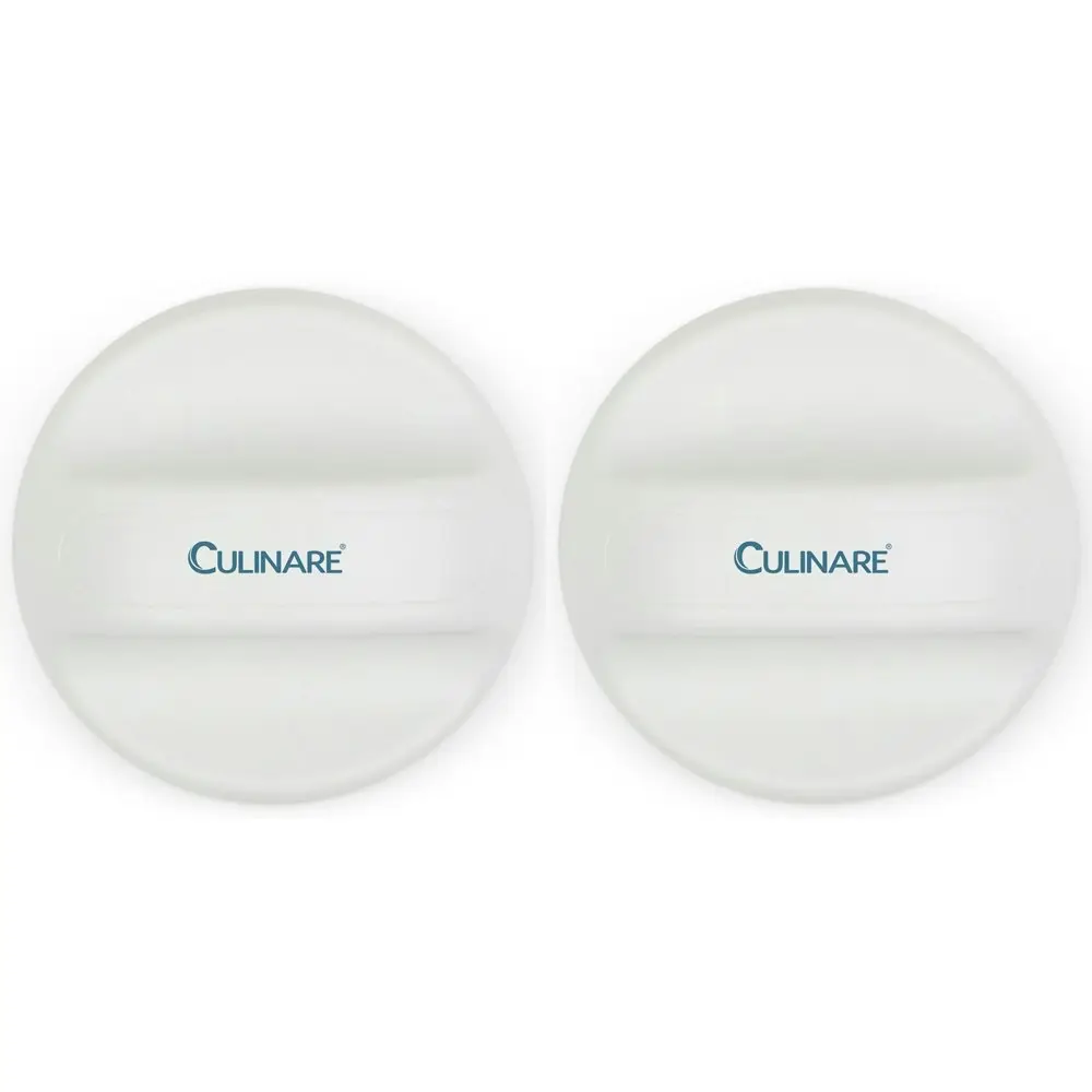 2x Culinare Magiopener Compact Round 8cm Lid Can Opener Manual Handheld White