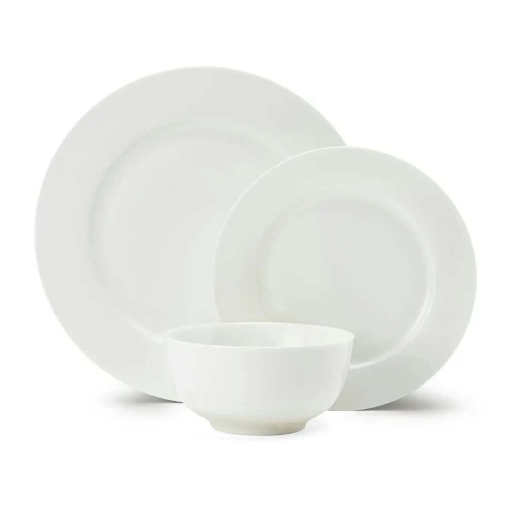 12pc Mikasa Egret Kitchen China Dinner Plates/Bowls Tableware Dining Set, White