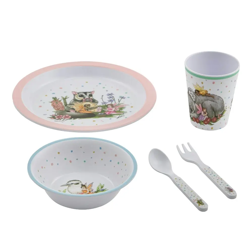 5pc Ashdene Aussie Fairies Kids Dinner Cutlery/Bowl/Plate/Cup Eating Set