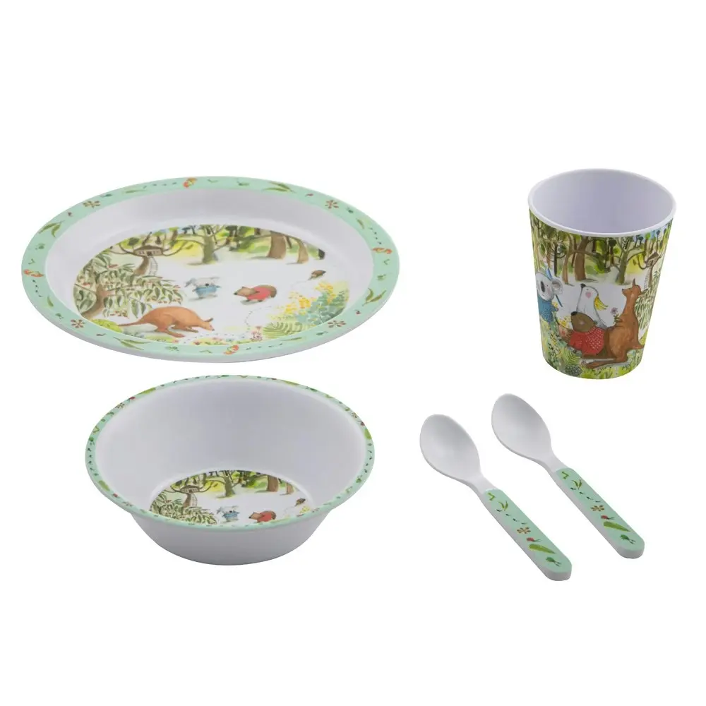 5pc Ashdene Barney Gumnut Bushland Kids Dinner Cutlery/Bowl/Plate/Cup Set