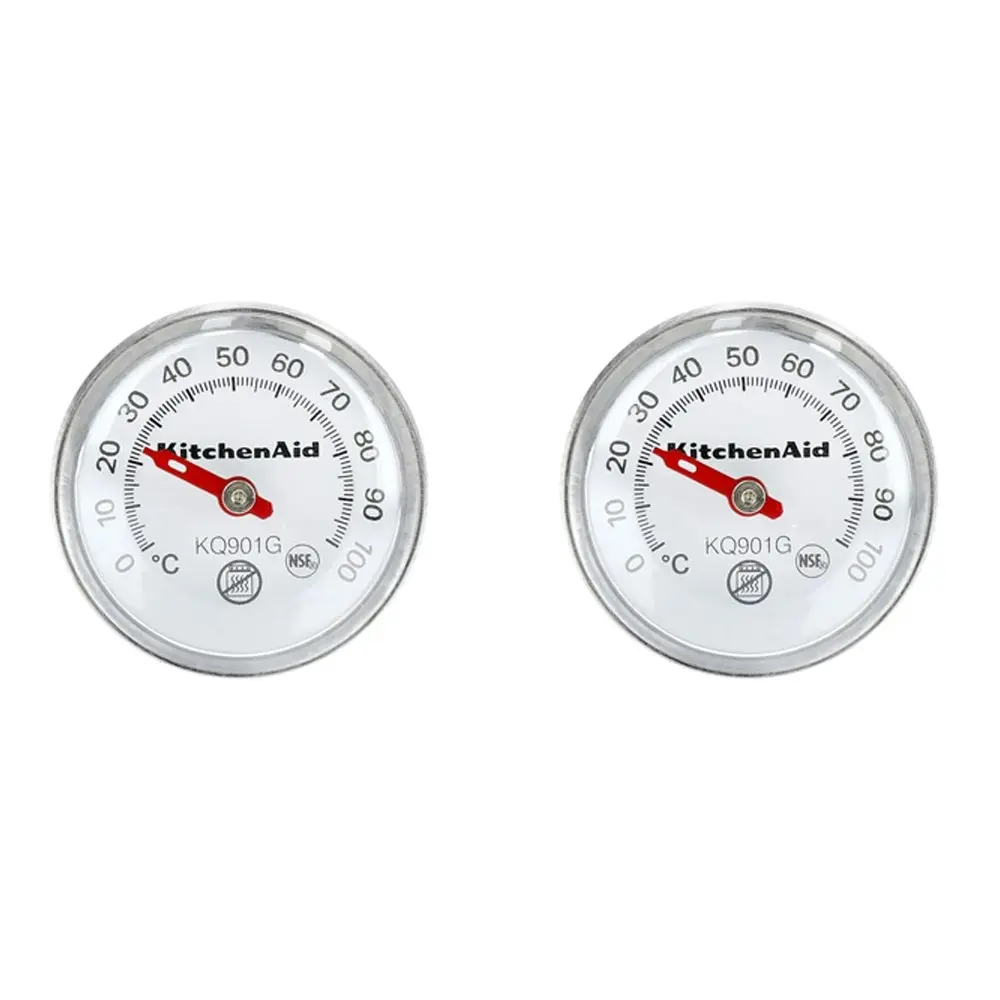 2x KitchenAid Instant Read Cooking Thermometer Stainless Steel 14.5cm Silver