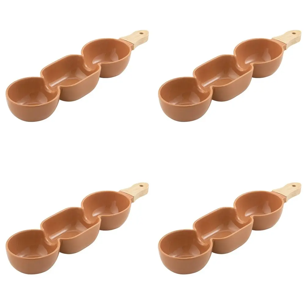 4x Ladelle Alto Serve & Share 3 Part Porcelain/Wood Serve Stick Terracotta