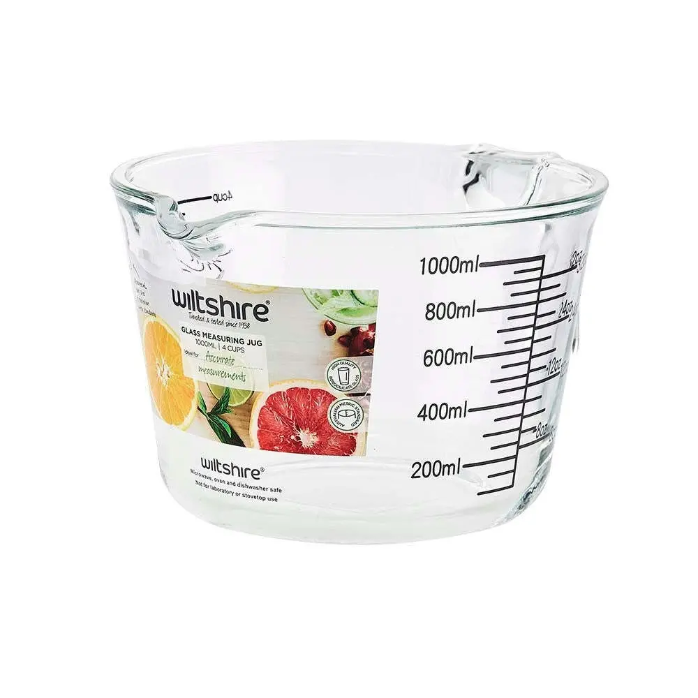 Wiltshire Kitchen Glass Australian Metric Baking Measuring Jug 1000ml/4 Cups