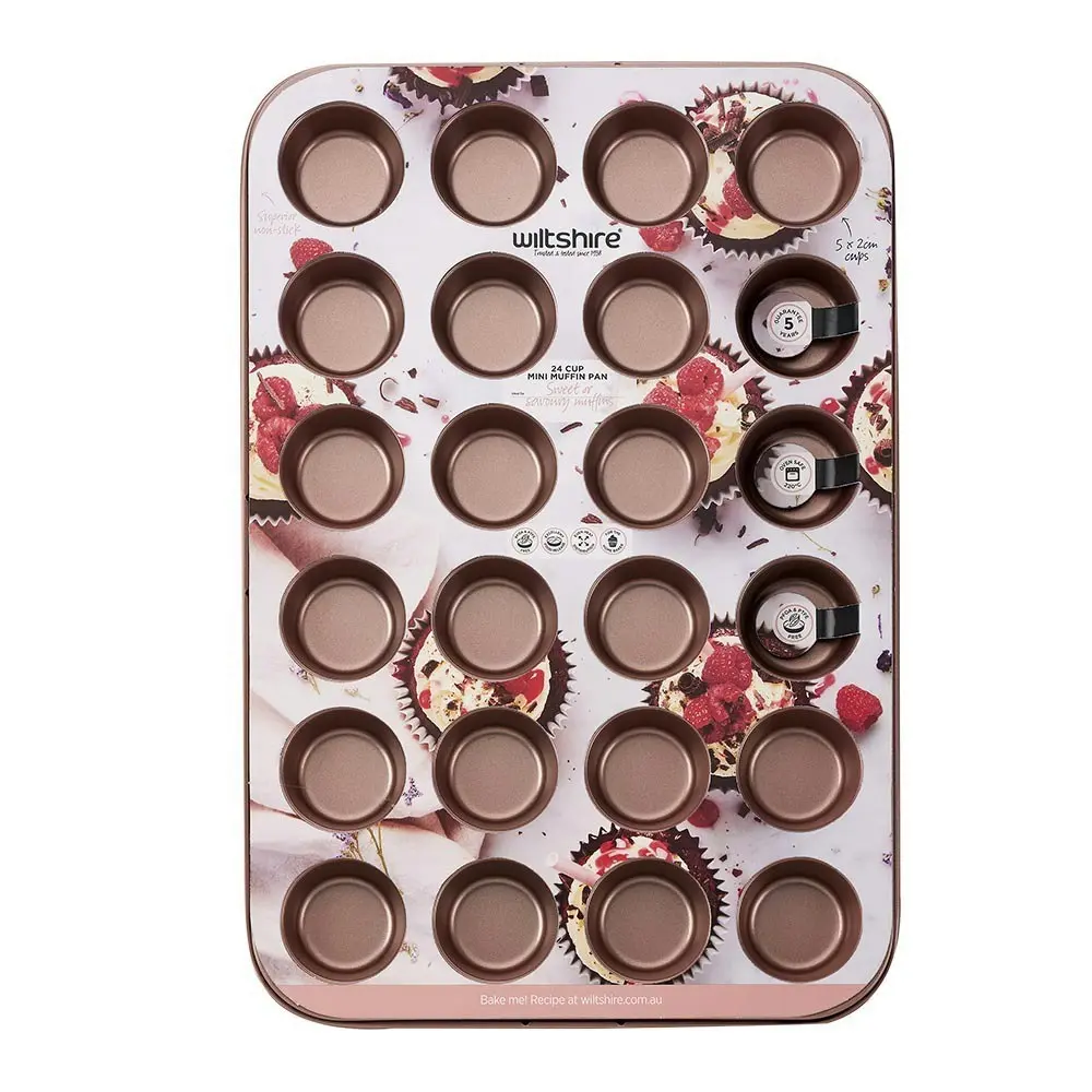 Wiltshire Rose Gold 24 Cup Non-Stick Muffin/Cupcake Oven Safe Baking Pan