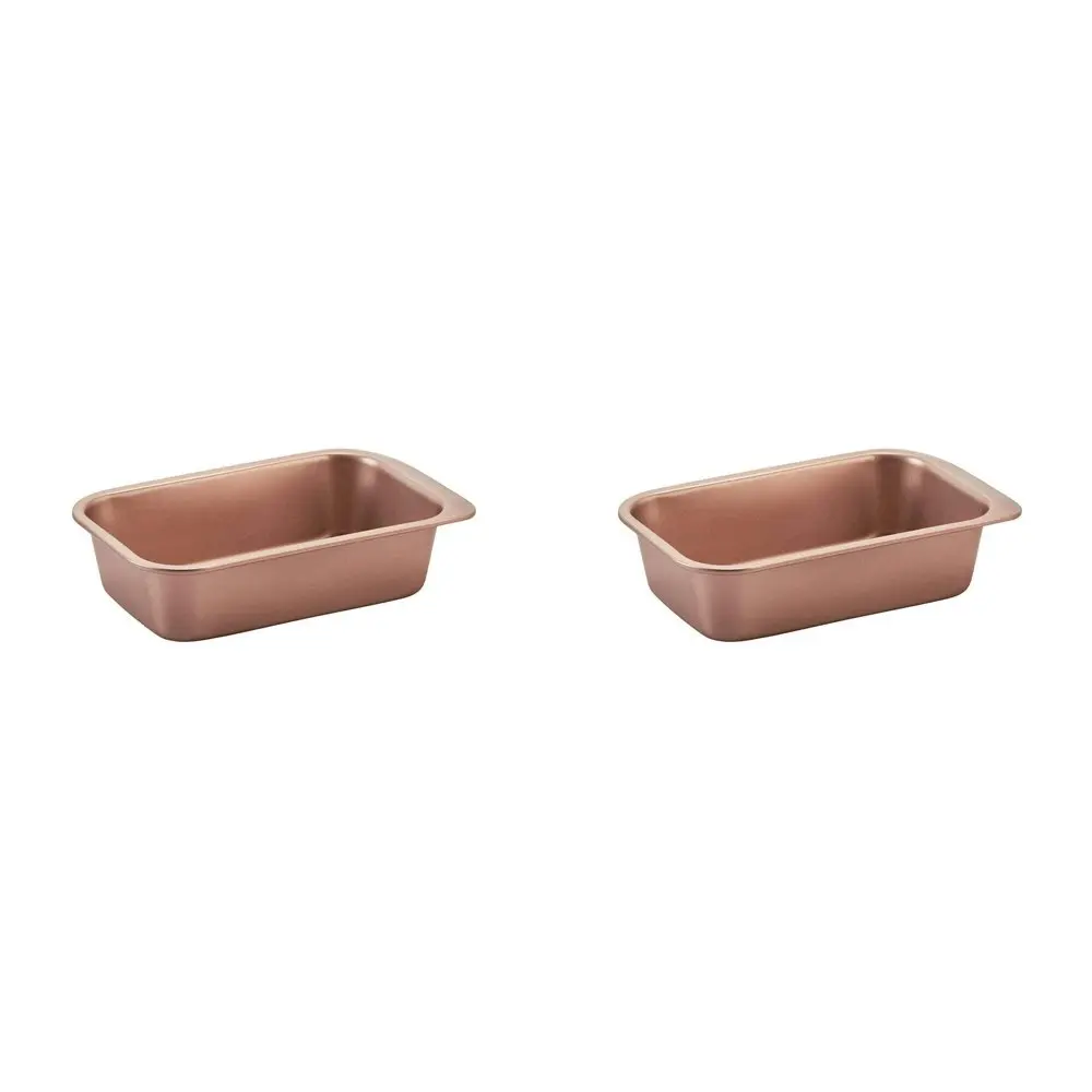 2PK Wiltshire Rose Gold Non-Stick Smart Stack Rectangular Loaf Pan Oven Safe Tin