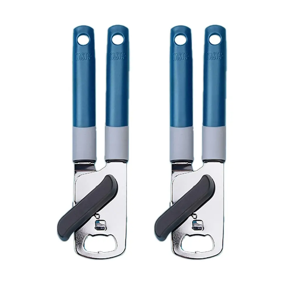 2x Tasty Stainless Steel Manual Can/Bottle Opener Kitchen Utensil 26cm BLU/SLV