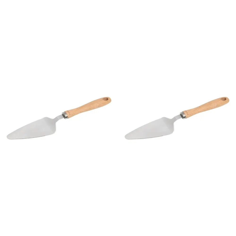 2PK Wiltshire Beechwood Handle Stainless Steel Cake Server Kitchen Utensil