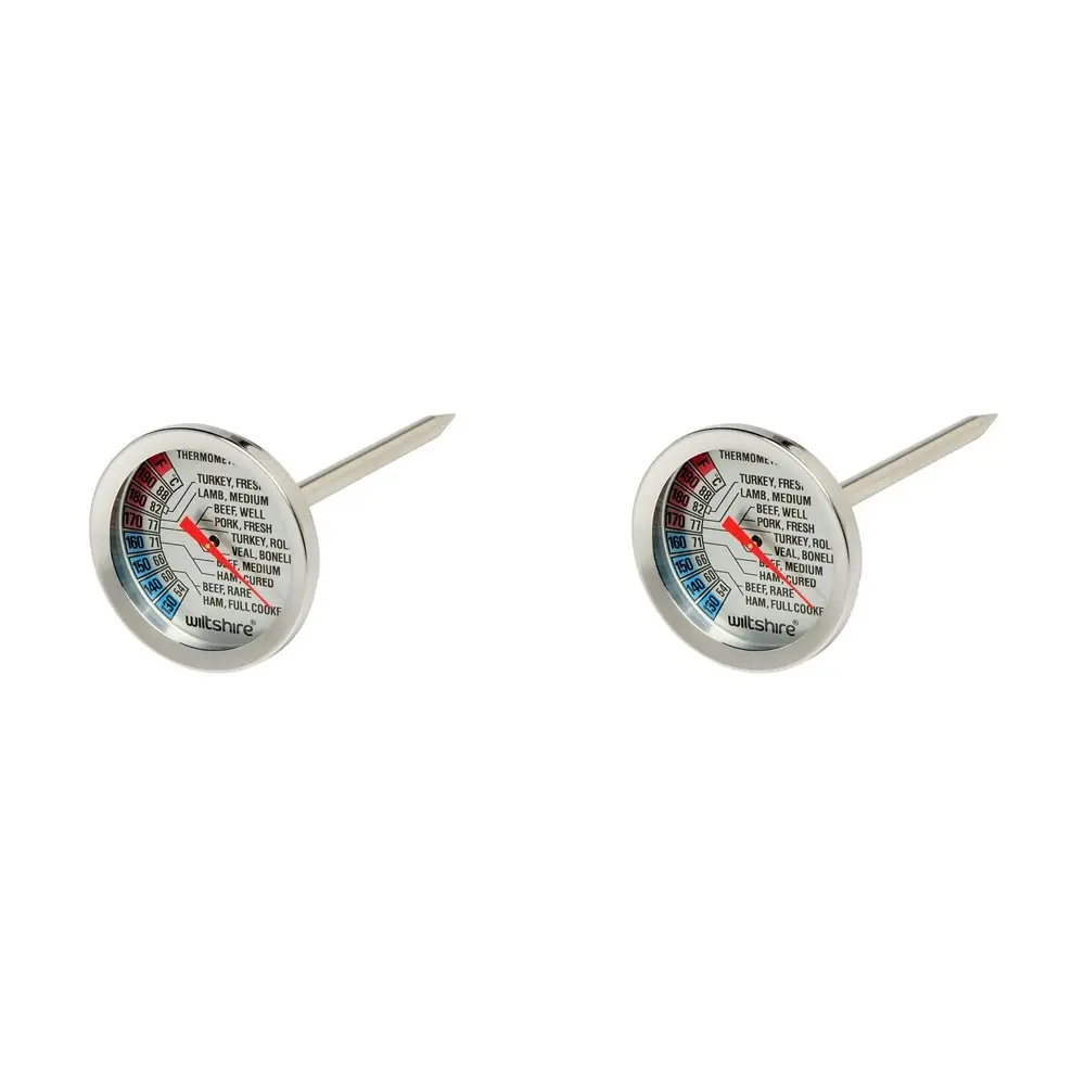 2PK Wiltshire Stainless Steel 5cm Dial Meat Temperature Kitchen Thermometer