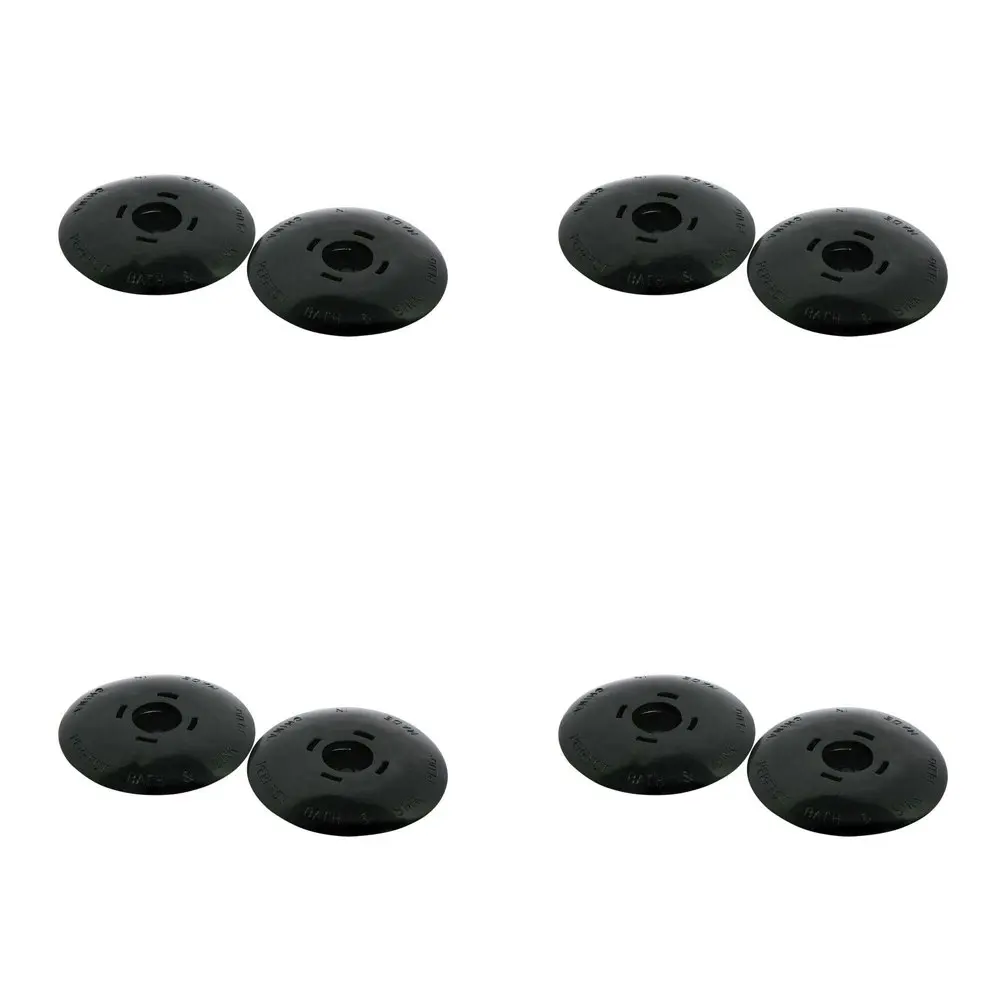 4 x 2pc Wiltshire Kitchen/Bathroom Standard Sink Drain Plug Stopper 52mm Black