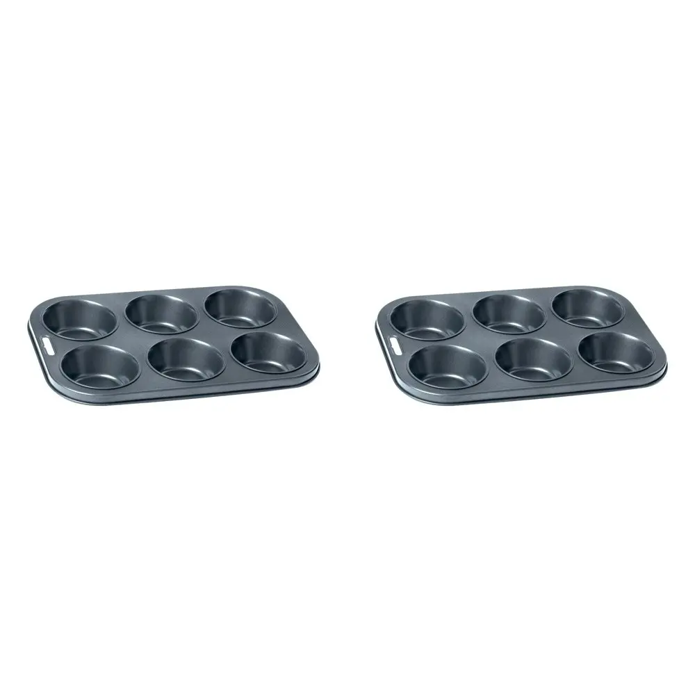 2x Wiltshire Easybake Non-Stick 6 Cup Cupcake/Muffin Pan Oven Safe Baking Tray