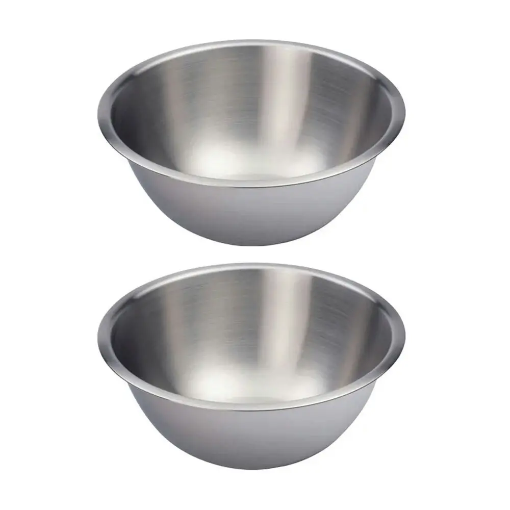 2x Eterna Satin Stainless Steel Mixing Bowl Cooking/Baking Utensil SLV 24cm/2.8L