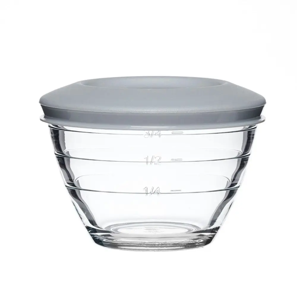 2pc Anchor Hocking 4in1 Glass Food Prep Bowl 1-Cup Container w/Lid Set Clear