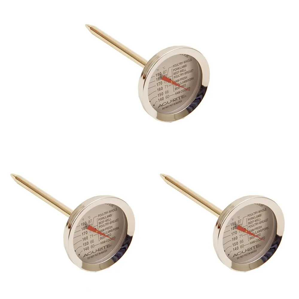 3x AcuRite Dial Style Meat Thermometer Celsius Home Kitchen Cooking Utensil