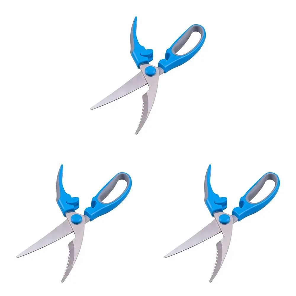 3x Appetito Stainless Steel Poultry Shears Home Kitchen Cooking Utensil BLU/GRY