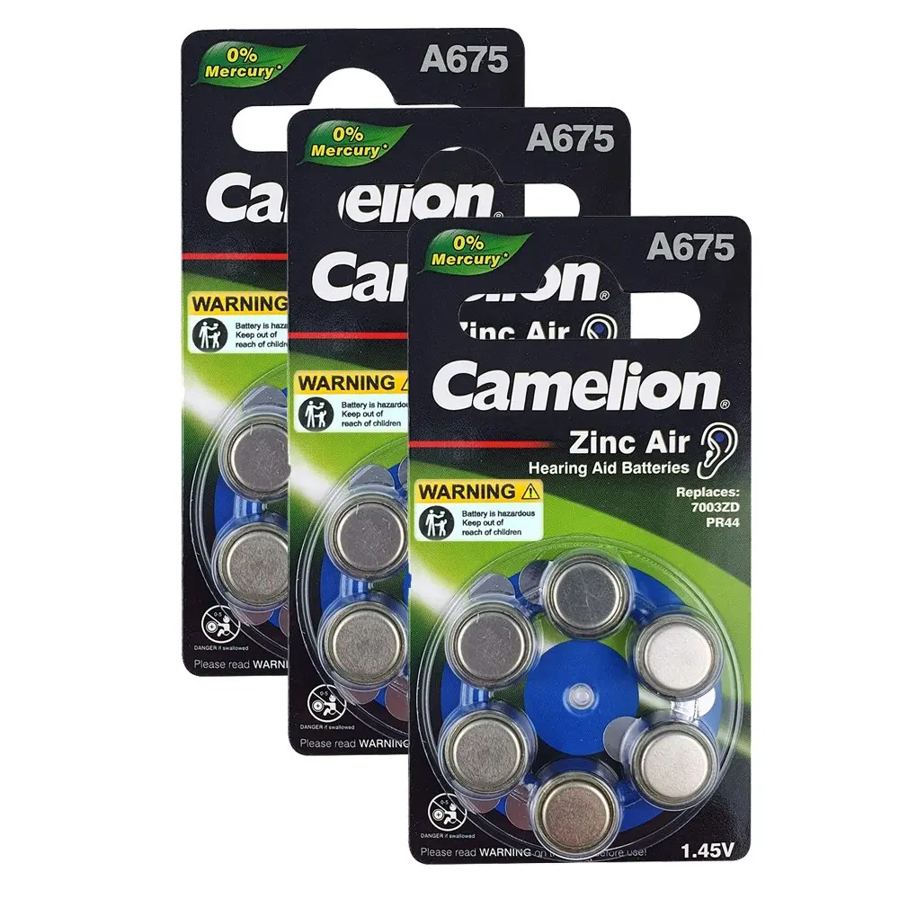 3x 6pc Camelion A675 Zinc Air 1.45V Battery Button Cell Batteries f/ Hearing Aid