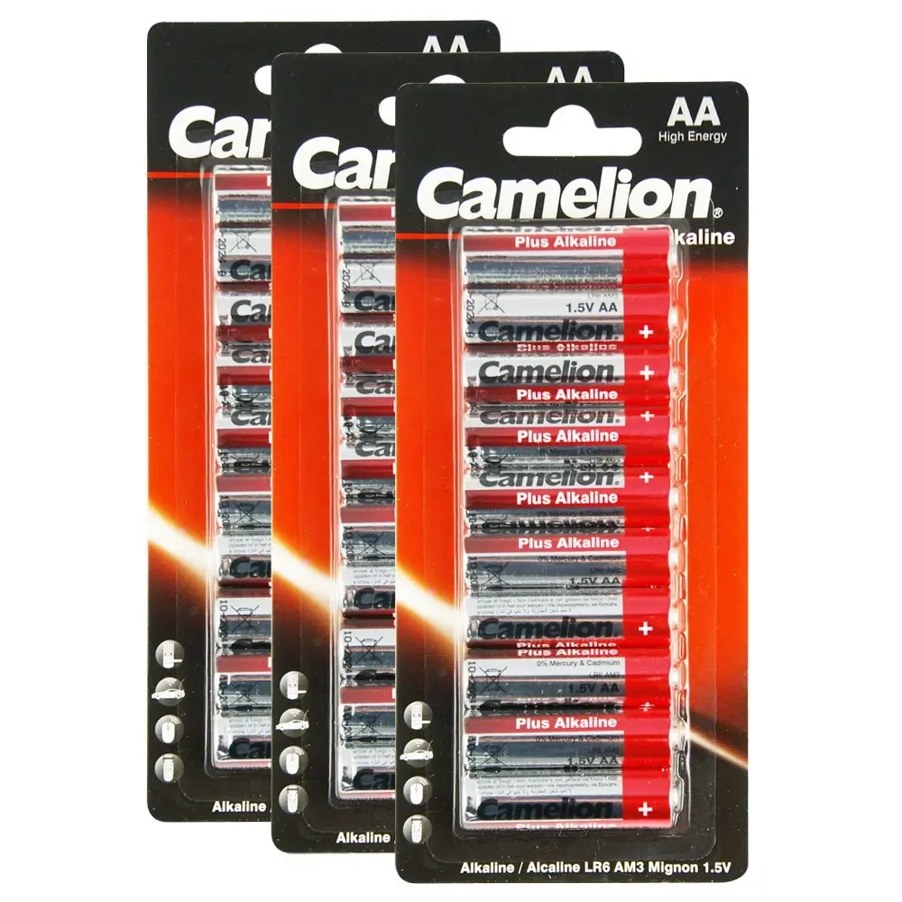 3x 10pc Camelion Alkaline AA LR6 Battery AM3 Mignon 1.5V Cylindrical Batteries