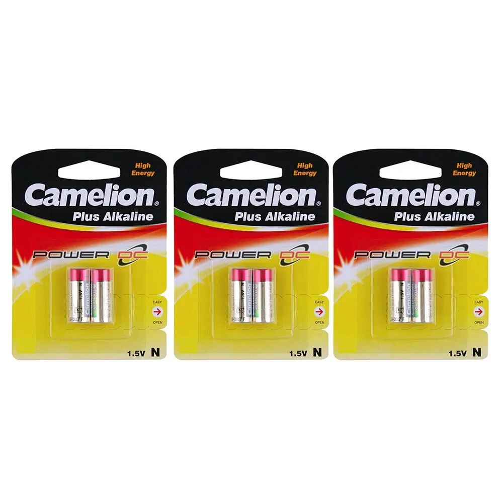 6pc Camelion Plus N Alkaline Battery 1.5V Multi Purpose for Clocks/Toys/Radios