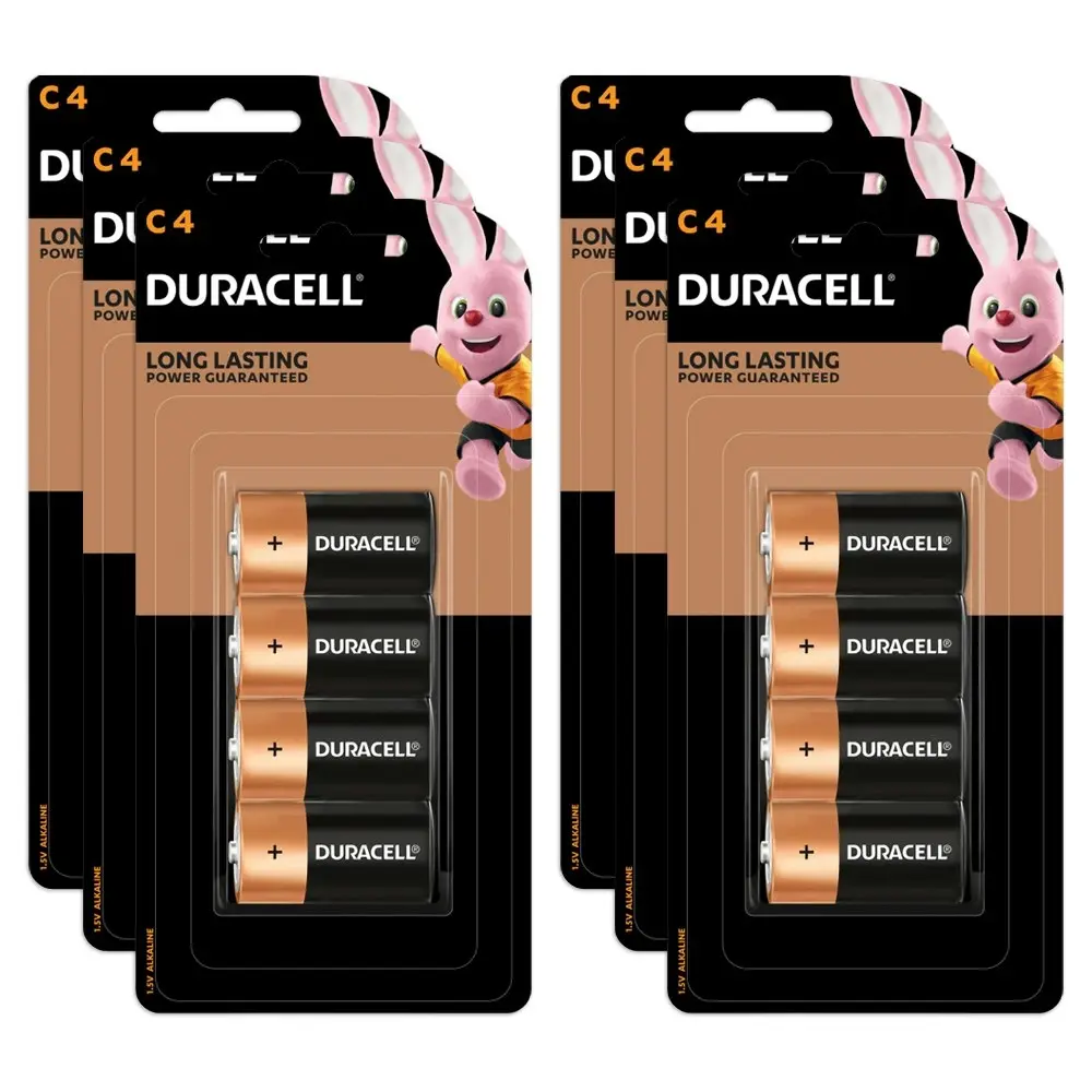 6x 4pc Duracell Coppertop C Size Alkaline Battery Pack Single Use Batteries