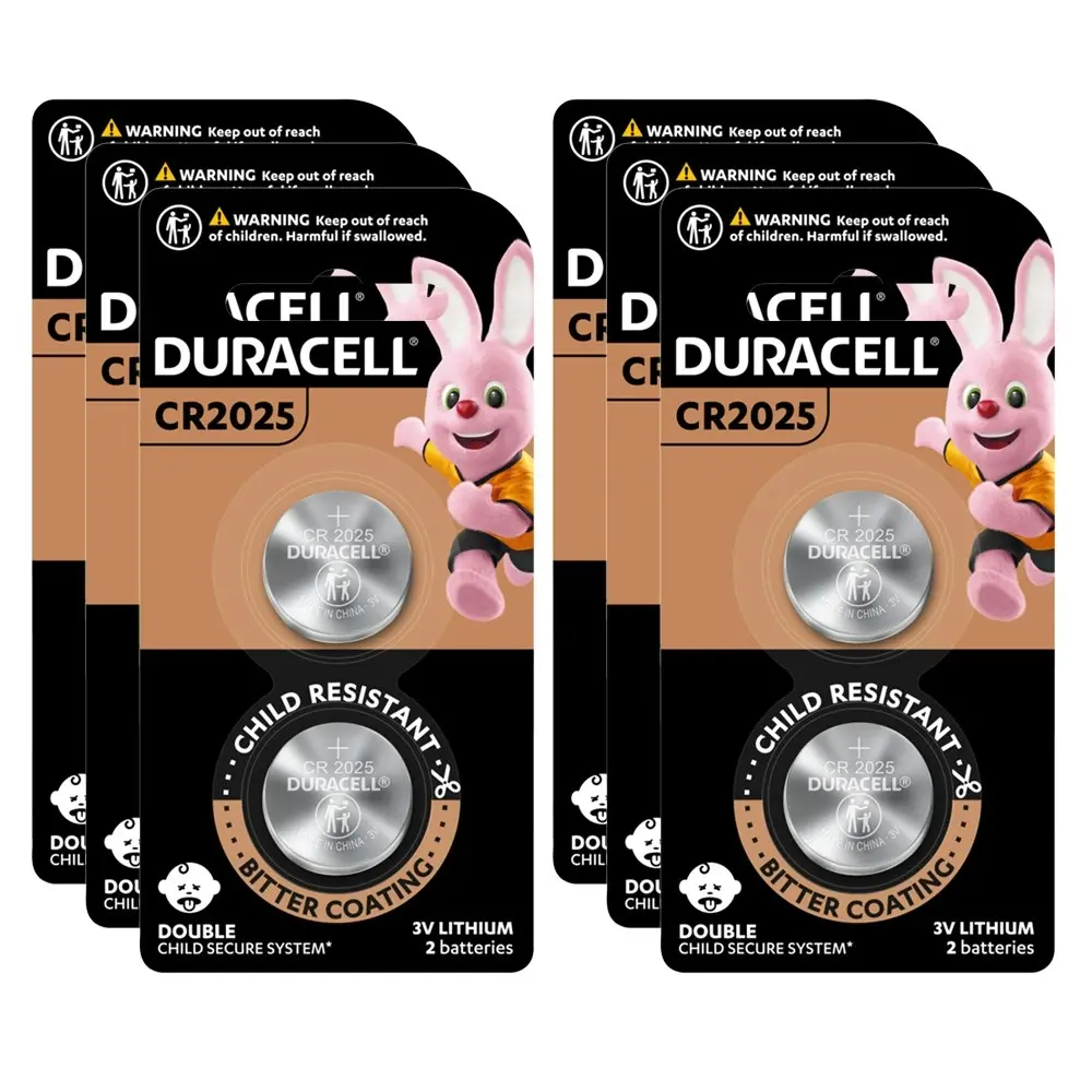 6x 2pc Duracell Specialty 2025 Lithium Coin Battery Pack Single Use