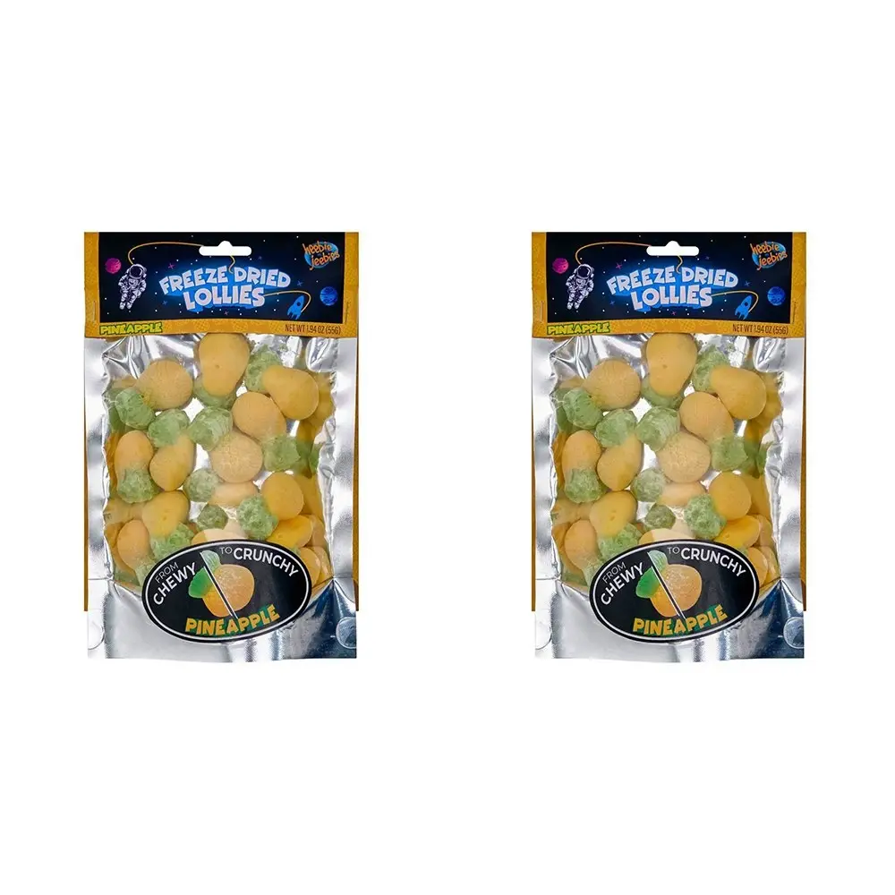 2x Heebie Jeebies 75g Pineapple Freeze Dried Lollies Candy Sweets Confectionery