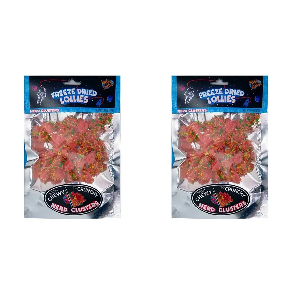 2x Heebie Jeebies 40g Freeze Dried Lollies Nerds Gummy Clusters Confectionery