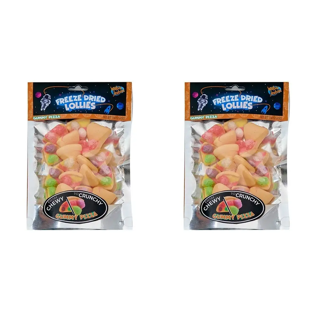 2x Heebie Jeebies 30g Freeze Dried Lollies Gummy Pizza Candy Sweet Confectionery