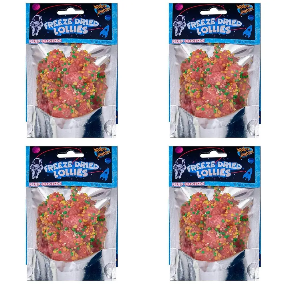 4x Heebie Jeebies 20g Freeze Dried Nerds Gummy Clusters Confectionery Mini Pack