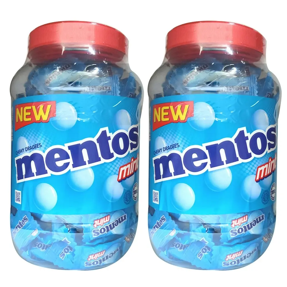 2x Mentos Jumbo Mint Chewy Candy Party Treats Confectionery Candies Chews Jar