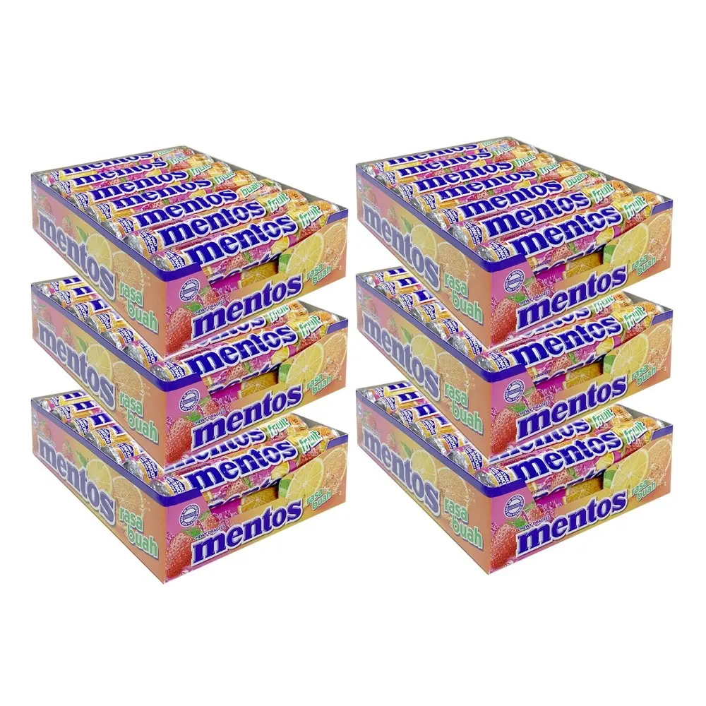 6x 14PK Mentos Candies Roll Fruity Party Confectionery Fruit Candy Treats Pack