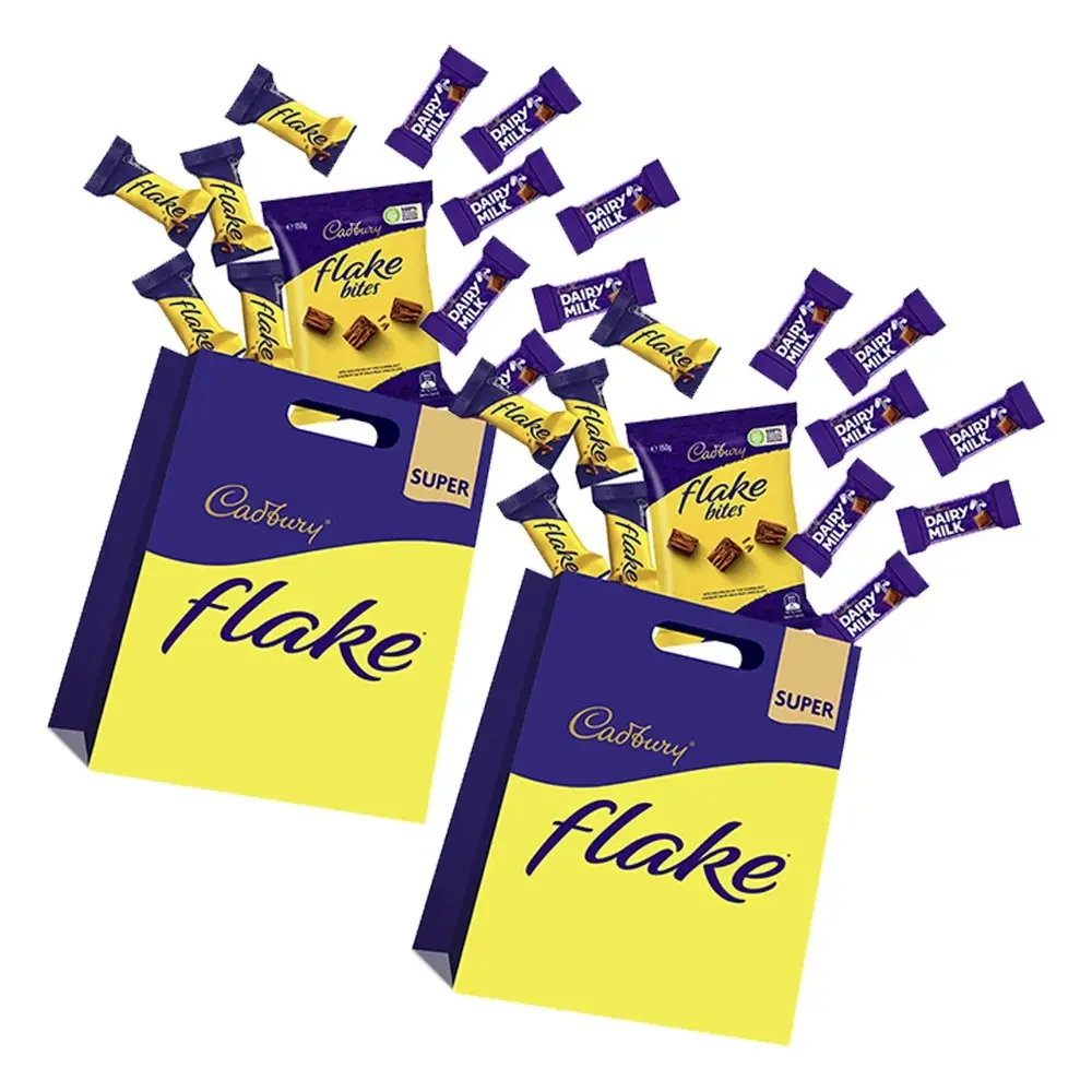 2PK Cadbury Flake Dairy Milk Chocolate Jumbo Family Sweets Superbag Showbag