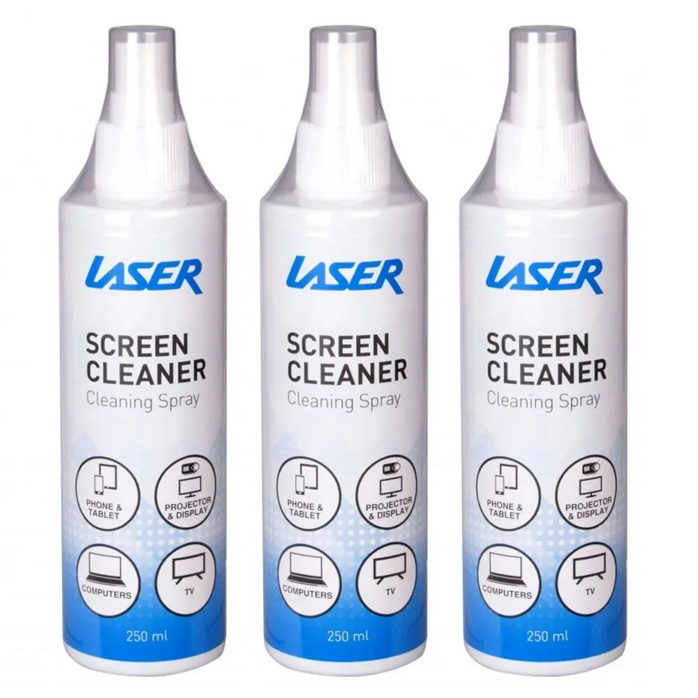 3PK Laser 250ml Cleaning Spray Cleaner for Electronics/Laptop Monitor PC Screens