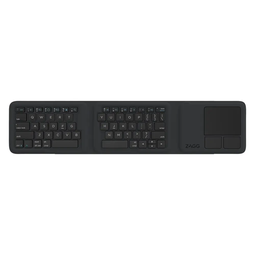 Zagg Bluetooth Wireless Portable Foldable Universal Keyboard w/Touch Pad Black