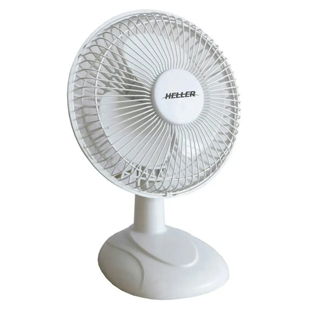 Heller HHDF15SG Table/Desk Fan 13W Tilt Adjustable Head Air Cooler 15cm WHT