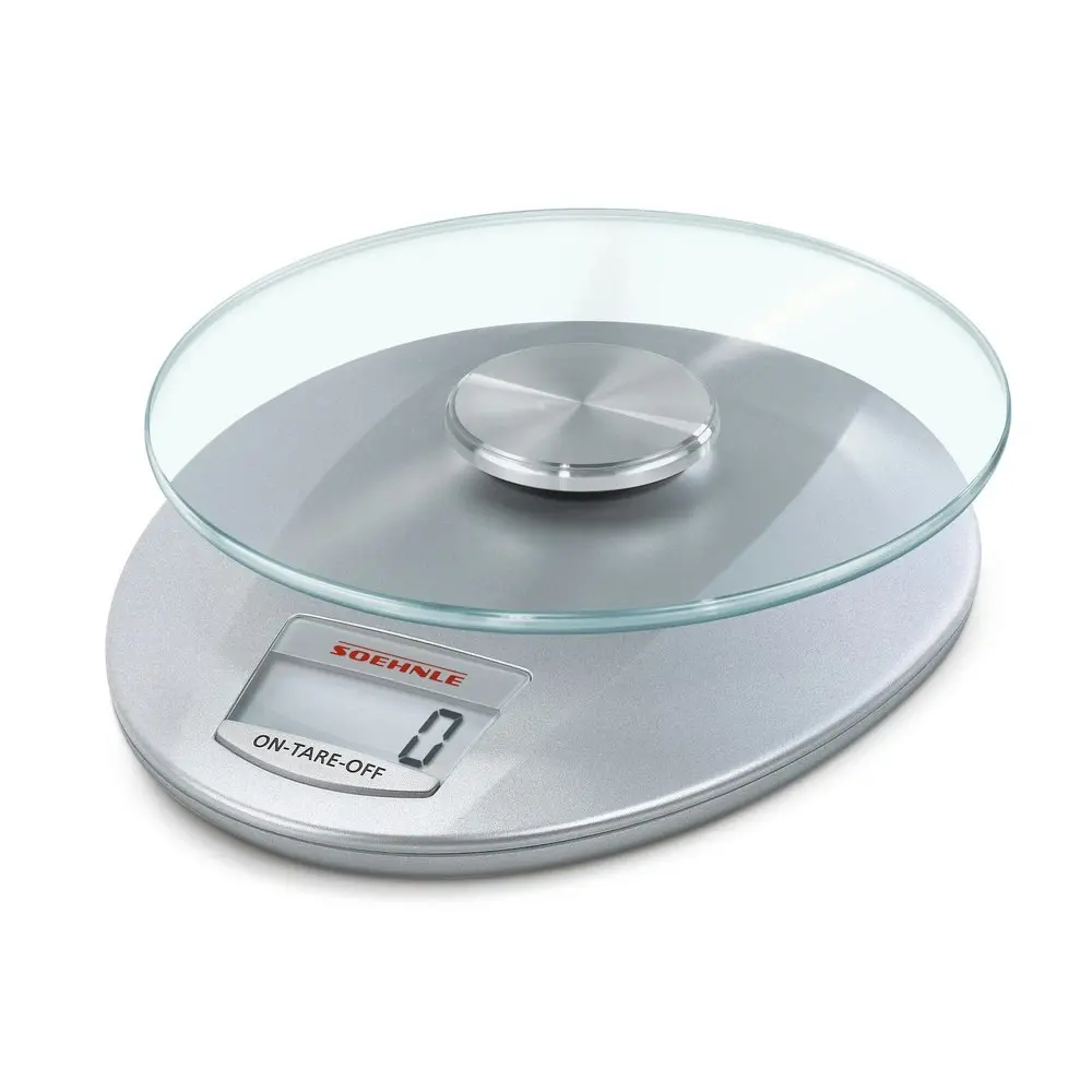 Soehnle Roma Digital LCD Kitchen Food Weigh Scale w/ Removable Plate SLV 5kg