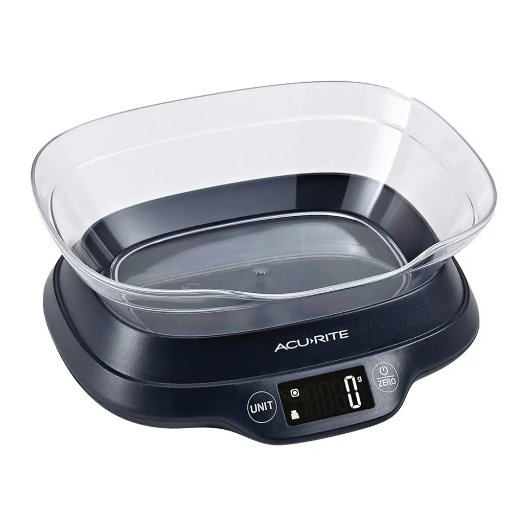 AcuRite Digital Scale Instrument w/Bowl & Backlight Display 1g/5kg Black