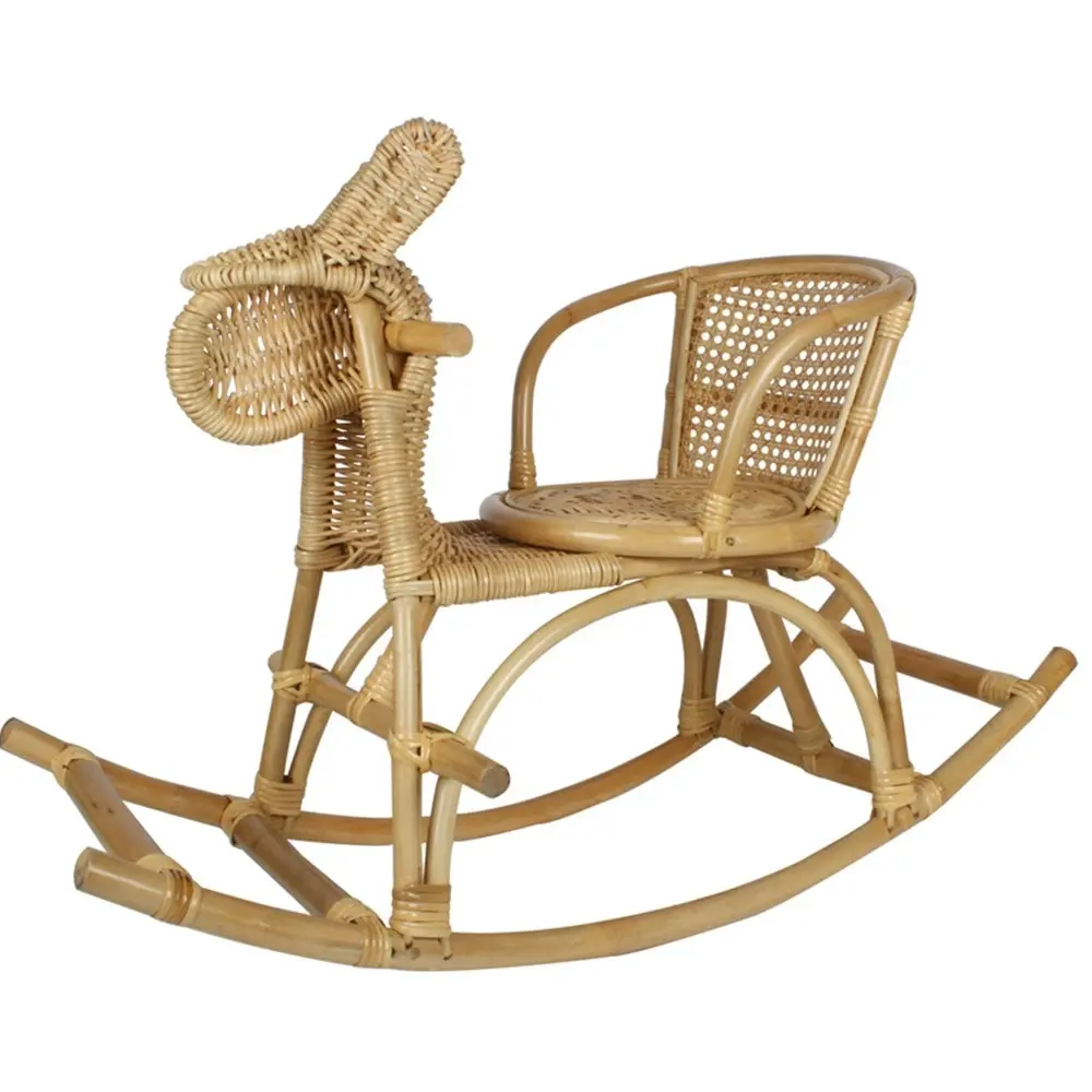 Maine & Crawford Bonni 95x56cm Rattan Rocking Chair Horse Home Decor Natural